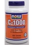 NOW Foods Vitamin C-1000 Sustained Release with Rose Hips, 250 Tablets