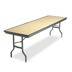 ICEBERG ENTERPRISES / ICE65139 / Indestruc-tables rectangular folding table, 96 x 30, light oak finish top / Sold as 1 EA
