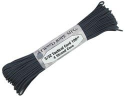100 Feet 3/32" Diameter Tactical 4-Strand Core Nylon Cord - 275 LB Tensile Strength - Assorted Colors