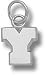 BYU Cougars Solid Sterling Silver Block ''Y'' 3/8'' Pendant