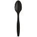 Dixie PTH51 Heavy Weight Polypropylene Teaspoon, 6" Length, Black (Case of 1,000)