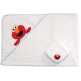 Sesame Street Elmo's World 100% Cotton Hooded Towel & Washcloth Set