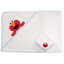 Sesame Street Elmo's World 100% Cotton Hooded Towel & Washcloth Set