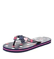 Button Embellished Spotted Holiday Flip-Flops