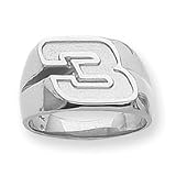 Sterling Silver NASCAR Dale Earnhardt Number 3 Mens Ring - Size 11