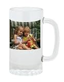 Custom Frosted Glass Stein - Photo Beer Stein - 16 oz. - Create the Perfect Stein From Your Favorite Photo