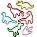 Pk/24 Dinosaur Silly Bandz w Footprint Shaped Rubber Bands Bracelet Set
