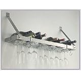 Estate Wine & Stemware Rack - Single Shelf - Brushed Stainless Steel by Rogar International