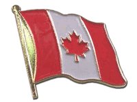 Canadian Flag Lapel Pin - Canadian Flag gold & laquered Flag 2 for $10