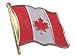 Canadian Flag Lapel Pin - Canadian Flag gold & laquered Flag 2 for $10