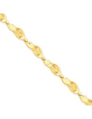 14k Yellow Gold Flip Flop link 7 Inch Bracelet w/ Lobster Clasp w/ Lobster