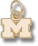 Michigan Wolverines Solid 10K Gold ''M'' 1/4'' Pendant
