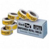 Redi-Tag 91032 Please sign & date yellow arrow flag dispenser refill, 6 120-flag rolls/box