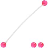 PREGNANT Belly Button Ring with Pink UV ends