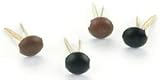 Mini Painted Metal Paper Fasteners 100/Pkg - Matte Black & Brown - Round