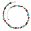 .925 Silver & Multi-Stone Beaded Necklace- 16 + 2 IN
