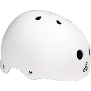 Triple 8 Brainsaver Rubber White Large Skateboard Helmet with Sweatsaver Liner
