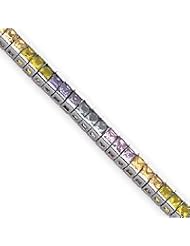 Sterling Silver Rainbow CZ Bracelet