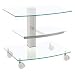TV-Wagen Gestell aus Aluminium mit 3 Ablagen aus Sicherheitsklarglas, Breite 60cm x Tiefe 45cm x H