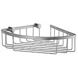 Design Soap Basket - stylish and spacious (Brushed Chrome) (2.5"H x 6.5"W x 6.5"D)