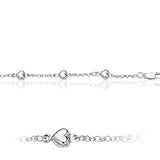 Womens Heart Fancy Bracelet in 14K White Gold