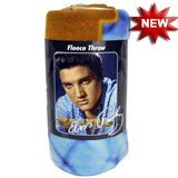 Elvis Blue Shirt Light Weight Fleece Blanket Throw