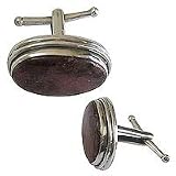 Sterling Silver Cufflinks Pair Gemstone Men Gift Sets Indian Style