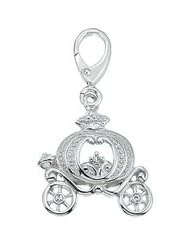 Genuine Zable (TM) Product. 925 Sterling Silver CZ Carriage Clip-on Bead Charm. 100% Satisfaction Guaranteed.