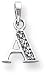 Block Letter Charm, White Gold