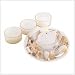 SEASHELL TEALIGHT COLOR CANDLE HOLDER GLASS BASE DECOR