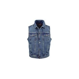 Men's Blue Denim Jean Vest MV107Blue