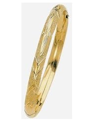 6mm Lazer Hollow Gold Bangle Bracelet