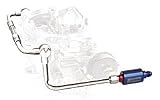 Dual-Feed Fuel Lines and Filter Kit Chrome w/Blue Anodized Aluminum Fuel Filter For Use On Thunder Series Carburetor Only