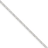 14k White Gold 1.3mm Anchor Pendant Chain Necklace - 24 Inch