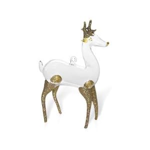 Click to buy Italian Christmas decorations   : blown glass reindeer ornament from Amazon!