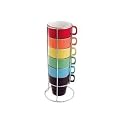 Coffee Cup Coffee Mug Tower - Set of 6 Large MultiColour
