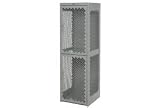 Heavy Duty Extra Wide Vented Steel Locker Double Tier 18x18x75 2 Door Gray
