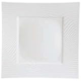 Apilco Nara 10.7-Inch by 10.7-Inches Square Plate, White Embossed by 
