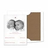Cream Stripe AnnoucementBaby Multiple Births Announcements