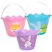 One Pink Plastic Easter Basket, 6