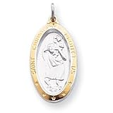 Sterling Silver St. Christopher Medal Charm
