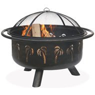 Outdoor Fire Pit with Palm Tree Design