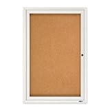 Cork Bulletin Board, Enclosed, 1-Door, 2'x3', Aluminum Frame QRT2363