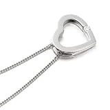 Nine Carat White Gold Diamond Heart Pendant and Necklace