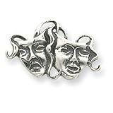 Sterling Silver Antiqued Comedy Tragedy Pin
