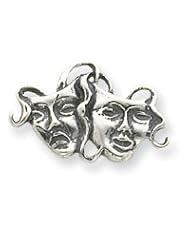 Sterling Silver Antiqued Comedy/tragedy Pin