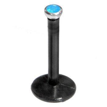 Black BIOPLAST Caribbean Blue Opal SWAROVSKI Monroe Ring