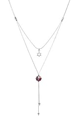 Star Glass Bead Y-Necklace - Purple, by Anat Eyal