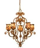 IMAGE OF Kalco 3236TC-1355 Wellington 5 Light Single Tier Chandelier in Toscana with Petite Victorian glass