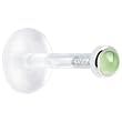 16 Gauge 1/4" Solid 14KT White Gold 2mm Genuine Peridot Bioplast Push in Monroe